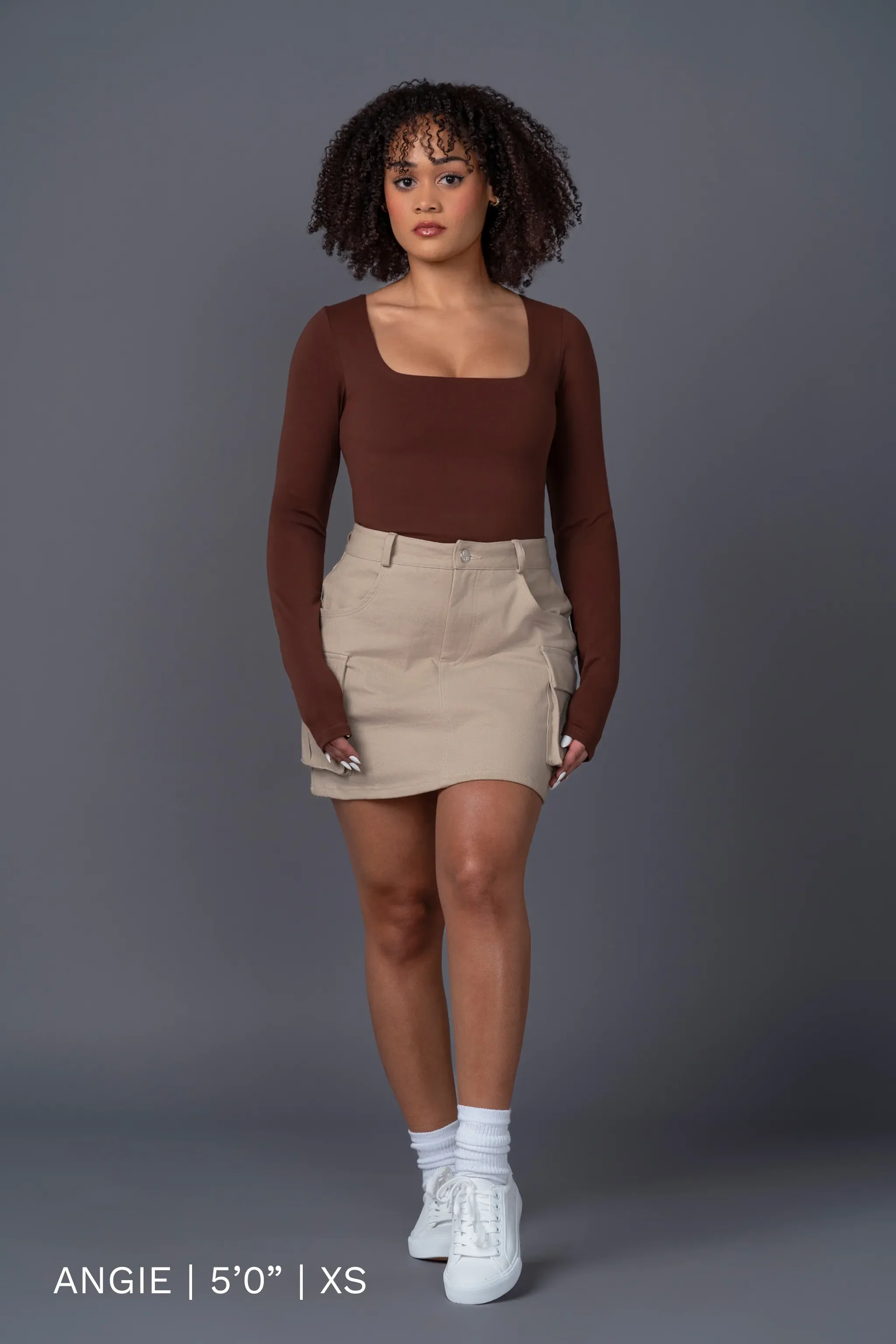 Square Neck Long Sleeve Top